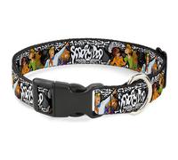 Plastic Clip Collar SCOOBY DOO Group Pose/Bones NARROW-Large 9.5-14.5"