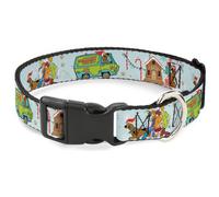 Plastic Clip Collar Scooby Doo Holiday Scenes and Icons Baby Blue Small 9.5-13"