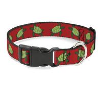 Plastic Clip Collar Sea Turtles Red/Green NARROW-Small 7-8.5"