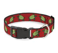 Plastic Clip Collar Sea Turtles Red/Green WIDE-Medium 16-23"