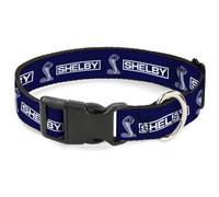 Plastic Clip Collar SHELBY Box Logo and Super Snake Cobra Blue/White Medium 11-1