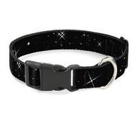 Plastic Clip Collar Shining Stars Black/White Medium 11-16.5"