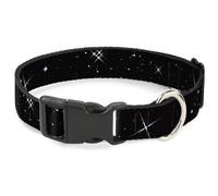 Plastic Clip Collar Shining Stars Black/White NARROW-Small 7-8.5"