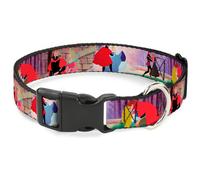 Plastic Clip Collar Sleeping Beauty & Prince Scenes NARROW-Large 9.5-14.5"