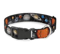 Plastic Clip Collar Solar System Sun/Planets/Stars WIDE-Small 13-17"