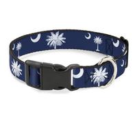 Plastic Clip Collar South Carolina Flags Scattered NARROW-Medium 8.5-12"