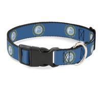 Plastic Clip Collar South Dakota Flags NARROW-Medium 8.5-12"