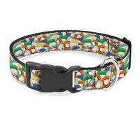Plastic Clip Collar South Park Boys Expressions Stacked NARROW-Medium 8.5-12"