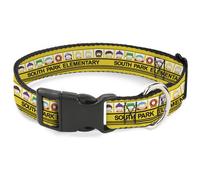 Plastic Clip Collar SOUTH PARK ELEMENTARY School Bus Characters Pose Yellow NARR