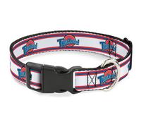 Plastic Clip Collar Space Jam TUNE SQUAD Logo Stripe White/Red/Blue WIDE-Large 2