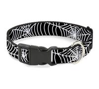 Plastic Clip Collar Spider Webs Black/White Small 9.5-13"