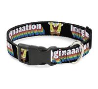 Plastic Clip Collar SpongeBob Arms Up Rainbow Pose/IMAGINAAATION Black/Multi Col