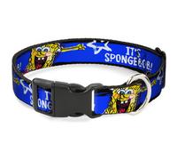Plastic Clip Collar SpongeBob Pose IT'S SPONGEBOB Stripe Black/Blue/White Large