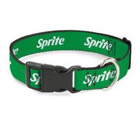 Plastic Clip Collar SPRITE Logo Green/White Small 9.5-13"