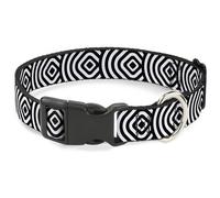 Plastic Clip Collar Square Target White/Black Large 15-24"