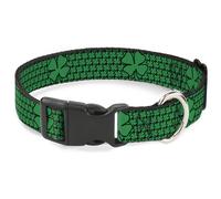 Plastic Clip Collar St. Pat's Clovers/Green Large 15-24"