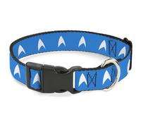 Plastic Clip Collar Star Trek Starfleet Insignia Blue/White WIDE-Large 20-31"