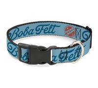 Plastic Clip Collar Star Wars BOBA FETT Script and Logo Blues/Red WIDE-Large 20-