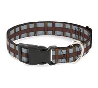Plastic Clip Collar Star Wars Chewbacca Bandolier Bounding Browns/Gray Small 9.5