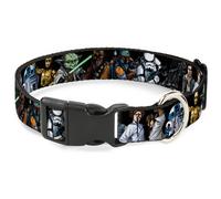 Plastic Clip Collar Star Wars Classic Character Poses Black Small 9.5-13"