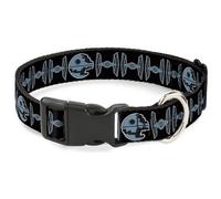 Plastic Clip Collar Star Wars Death Star and TIE Fighters Black/Gray WIDE-Small