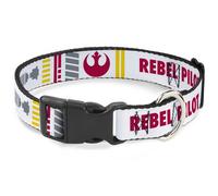 Plastic Clip Collar Star Wars REBEL PILOT Rebel Alliance Insignia/Lightsaber/X-W