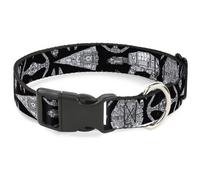 Plastic Clip Collar Star Wars Ships and Vehicles Black/Grays Small 9.5-13"