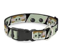 Plastic Clip Collar Star Wars The Child Chibi Face Blocks Black Small 9.5-13"