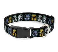 Plastic Clip Collar Star Wars the Mandalorian Helmets Black/Multi Color NARROW-L