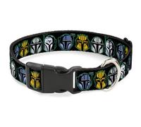 Plastic Clip Collar Star Wars the Mandalorian Helmets Black/Multi Color WIDE-Sma