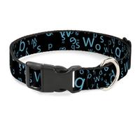 Plastic Clip Collar Stargazer Black/Blue WIDE-Large 20-31"