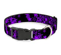 Plastic Clip Collar Stargazer Black/Purple WIDE-Large 20-31"