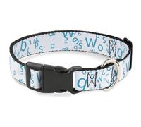 Plastic Clip Collar Stargazer White/Blue WIDE-Medium 16-23"