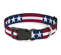Plastic Clip Collar Stars & Stripes Blue/White/Red/White NARROW-Small 7-8.5"