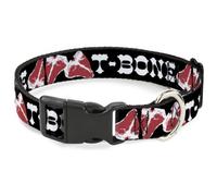 Plastic Clip Collar Steaks w/T-BONE Text Small 9.5-13"