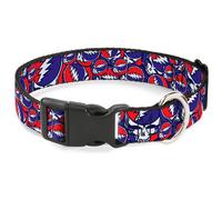 Plastic Clip Collar Steal Your Face Stacked Red/White/Blue NARROW-Small 7-8.5"