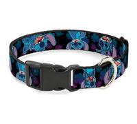 Plastic Clip Collar Stitch 2-Expressions/2-Poses Tropical Flora Black/Purple-Blu