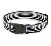 Plastic Clip Collar Stripe Transition Black/White NARROW-Small 7-8.5"