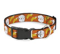 Plastic Clip Collar Take Out/Fortune Cookies Orange WIDE-Large 20-31"