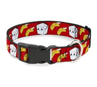 Plastic Clip Collar Take Out/Fortune Cookies Red WIDE-Large 20-31"