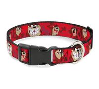 Plastic Clip Collar Tasmanian Devil Expressions Red Swirl NARROW-Small 7-8.5"