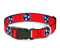 Plastic Clip Collar Tennessee Flag Stars Red/White/Blue WIDE-Large 20-31"
