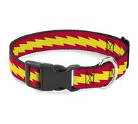 Plastic Clip Collar The Flash Bolt Stripe Red/Yellow WIDE-Medium 16-23"