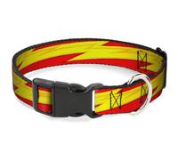 Plastic Clip Collar The Flash Bolt Stripe Reds/Yellows WIDE-Large 20-31"