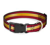 Plastic Clip Collar The Flash Stripe Burgundy/Gold WIDE-Large 20-31"