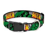 Plastic Clip Collar THE INCREDIBLE HULK Action Poses/Stacked Comics NARROW-Mediu