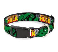 Plastic Clip Collar THE INCREDIBLE HULK Action Poses/Stacked Comics Small 9.5-13
