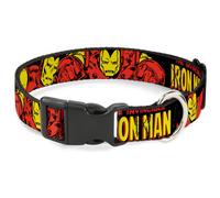 Plastic Clip Collar THE INVINCIBLE IRON MAN Action Poses Black/Red/Yellow NARROW