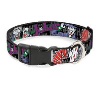 Plastic Clip Collar The Joker Pose/Cards/HAHAHAHA Black/Gray Large 15-24"