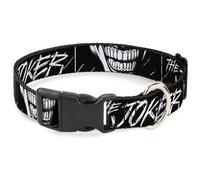 Plastic Clip Collar THE JOKER Smiling Eyes Sketch Close-Up Black/White NARROW-La